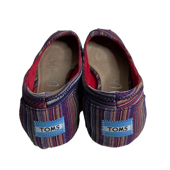 Toms Women's Lina Stripe Ballet Flat Shoes - Picture 3 of 8